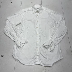 Tintoria Mattei Shirt Mens 16 41 White 100% Linen Button Down Collar Regular Fit - Picture 1 of 7