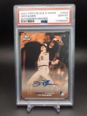 2024 Topps Black & White #105-A Jim Palmer Auto 5 PSA 10 SSP - Image 1 of 2