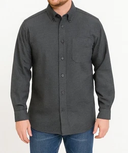 Camisa de manga larga de franela pata de gallo gris carbón talla XL alta LL Bean para hombre - Imagen 1 de 10