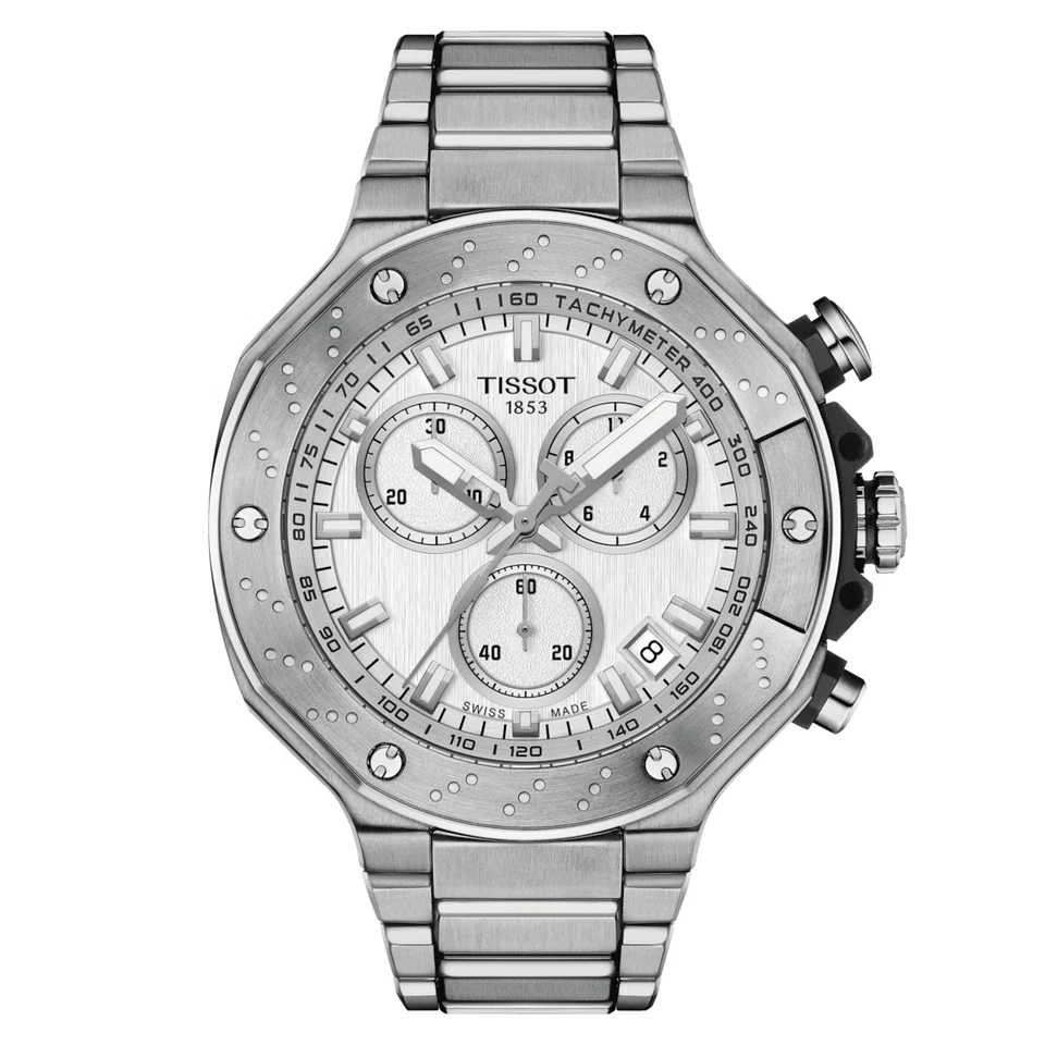 Tissot T-Race Chronograph 45 MM Quartz White Dial Watch T141.417.11.031.00 - image 1 of 1