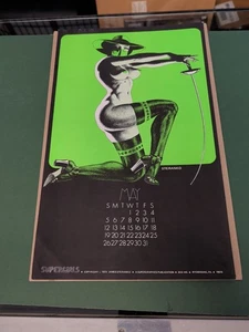 Póster de página calendario de Supergirls de colección de mayo de 1973 de Jim Steranko 10,5x17 - Imagen 1 de 3