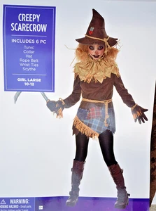California Costumes Creepy Scarecrow Girls Size L (10-12) Halloween 6-PC Costume - Picture 1 of 5