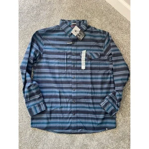 Duluth Untucked Flannel Shirt Size XL Tall Blue Stripe NWT Dark Grunge - Picture 1 of 6
