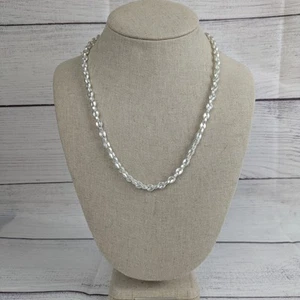 Alexa Rae Melania Clara Metallic Pearl White Splendore Necklace Magnetic Closure - Picture 1 of 11