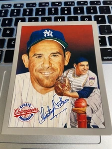 SELTENER KÜNSTLER SIGNIERT! YOGI BERRA Champion Sorts Memorabilia Convention Promo Karte - Bild 1 von 2