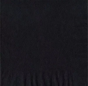 50 Plain Solid Colors Luncheon Dinner Napkins Paper - Black - Picture 1 of 2