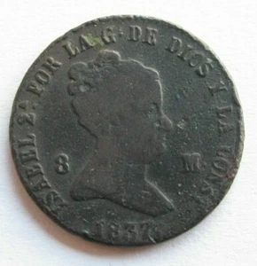 ZALDI2010 - Isabel II.8 Maravedi Of 1837, Segovia - Picture 1 of 2