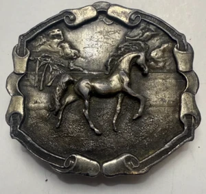 Vintage 1976 Bergamot Brass Works Prancing Horse Belt Buckle U-144 - Picture 1 of 2