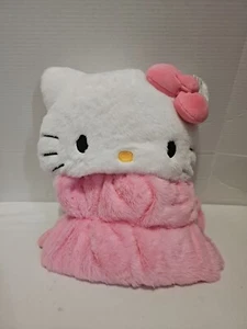Nuevo con etiquetas~Hello Kitty 🎀Manta con capucha blanca/rosa 30 pulgadas X 50 pulgadas súper suave felpa con capucha - Imagen 1 de 7