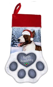 Christmas Stocking - Brindle and White Bull Terrier - Picture 1 of 1