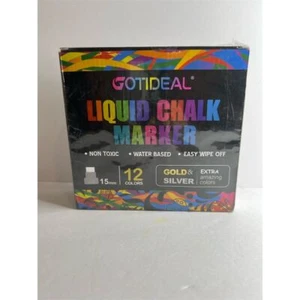 GOTIDEAL Flüssigkreidemarker 12er Set lebendige Farben Mehrfarbig - Bild 1 von 3