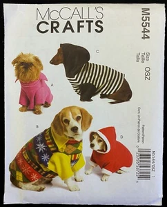Abrigo Pullover Mascota Perro Sin Cortar XS S M McCalls 5544 Patrón Sudadera con Capucha 4 Estilos Artesanía - Imagen 1 de 2