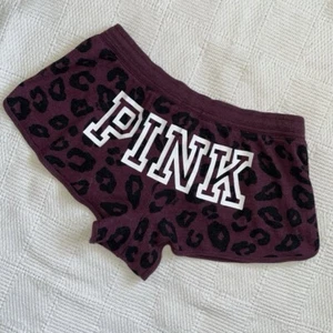 PINK Purple Black Cheetah Print Lounge Sleepwear Pajama Shorts, Size Medium - Picture 1 of 10