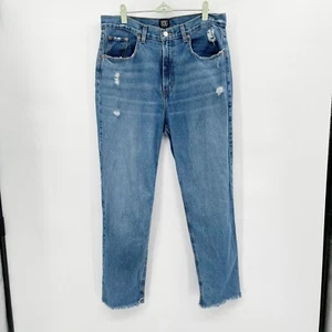 BDG Mid Rise Boyfriend Jeans Blue Size 29 Distressed Denim Straight Leg Cotton - Picture 1 of 11
