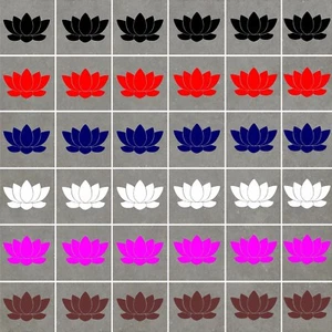 LOTUS BLOSSOMS Wall Art Stickers - Waterproof,will work on TILES/GLASS/CERAMICS - Picture 1 of 3