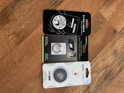 PopSockets Collapsible Grip & Stand for Phones Black Swappable Top COMBO PACK - Image 1 of 4