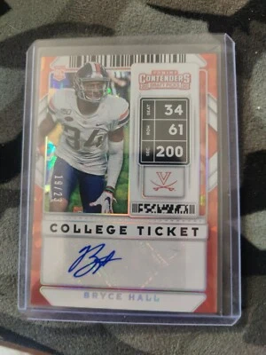 2020 Panini Contenders College Ticket Bryce Hall Auto /23 - Image 1 of 2