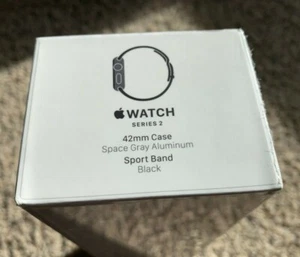 New SEALED Apple Watch Series 2 Space Grey 42mm Black Sports Band Collectors UK - Picture 1 of 4