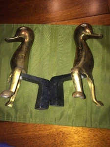 VINTAGE MASSIV MESSING BRONZE TON ENTE HALBKÖRPER BUCHSTÜTZEN BUCHSTÜTZEN TÜRSTOPPER - Bild 1 von 12