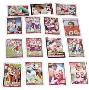 Washington Redskin Topps Football Karten 15 Karten Sortiment #1 1972 -1991 - Bild 1 von 4