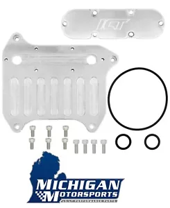 2016+ Camaro LT1 LT4 Oil Cooler Block Off Plate ICT Billet BLP-LT1-01 Blockoff - Picture 1 of 9