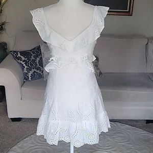 Mini Vestido ASTR The Label Espalda Abierta Volantes Talla S - Imagen 1 de 11
