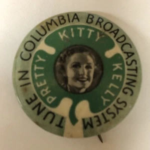 Botón trasero prendedor estrella de cine actriz Kitty Kelly años 30 - Imagen 1 de 2