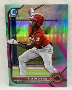 Elly de la Cruz 2022 Bowman Chrome Aqua Pink Vapor Refractor /125 - Bild 1 von 2