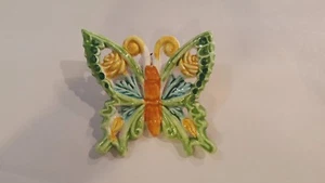 Farfalla ceramica artistica da muro Vietri 9cm verde Pottery butterflies - Picture 1 of 2