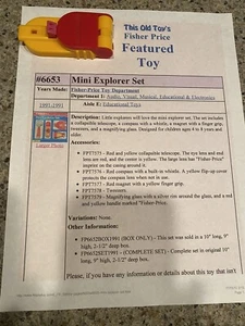 Vintage 1991 Fisher Price RED COMPASS w/WHISTLE from MINI EXPLORER SET #6653 - Picture 1 of 5