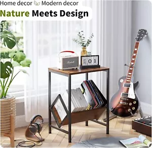 Vintage Metal Vinyl Record Player Stand Table, Turntable Display Shelf Cabinet - Picture 1 of 13