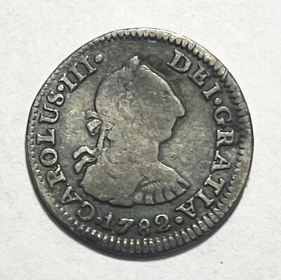 MEXICO - Carlos III - (1/2) Medio Real 1782 Mo. F.F. - Km-69.2 - Very Fine - Image 1 of 2