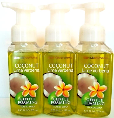 Jabón de manos espumoso suave Bath Body Works COCO LIMA VERBENA, NUEVO, x 3 Foto 1 de 4