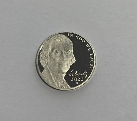 2022 S CLAD PROOF THOMAS JEFFERSON NICKEL 5C GEM PROOF 1 COIN Cover