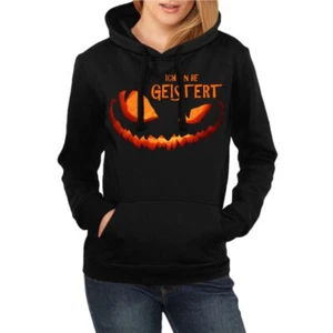 Suéter con capucha de mujer calabaza de Halloween I bin GEISTERT sudadera con capucha fantasmas disfraz - Imagen 1 de 2