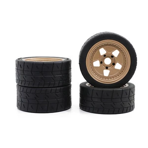 4 x Racing Rally Tires Wheel Rim Set for 1/7 ARRMA INFRACTION V2 FELONY RC CAR - Picture 1 of 7