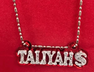 Placa de identificación collar con nombre personalizado placa de identificación corte láser diamante aspecto magnífico diseño - Imagen 1 de 12