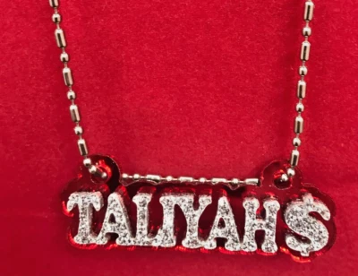 Name Plate Custom Name Necklace Nameplate Laser Cut Diamond Look Gorgeous Design - Image 1 of 4