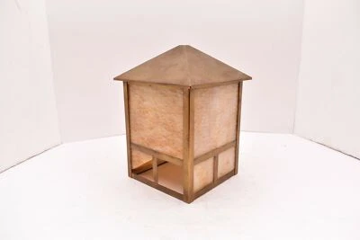 Lámpara de vidrio de escoria estilo misión artesanal pantalla pequeña 8,25 x 5". Foto 1 de 4