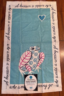Startex Curt Towel Louise Phillips Frog 20 x 35 "Who would a wooing go" New - Image 1 of 4