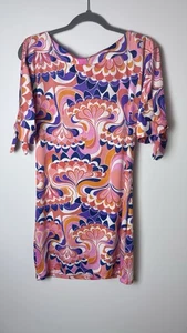 Trina Turk Damen Vinet Kleid mit geteilten Bindeärmeln koralle Fusion Small - Bild 1 von 6