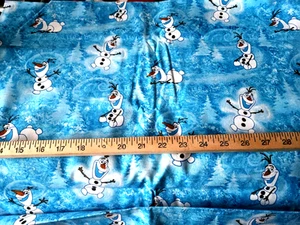 Disney Frozen Olaf Snowman Blue Cotton Sewing Fabric 68 Inches NEW - Picture 1 of 1