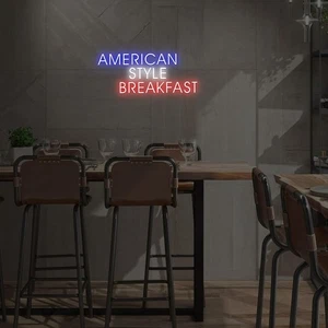 American Style Frühstück LED Leuchtreklame - Bild 1 von 3