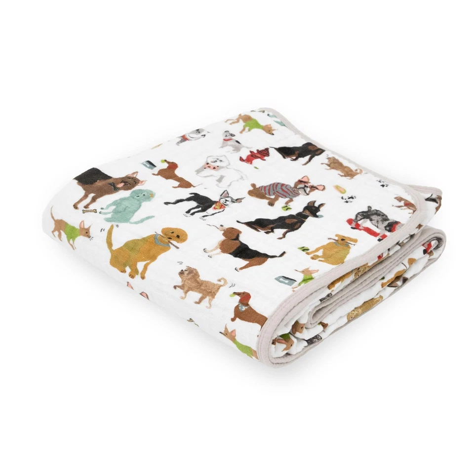 Little Unicorn Cotton Muslin Quilts 47"x47" in Woof / Dog Design
