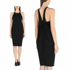 VERSACE DRESS BLACK JERSEY DRAPED BACK COCKTAIL LBD sz IT 38 US 2 - Picture 1 of 5