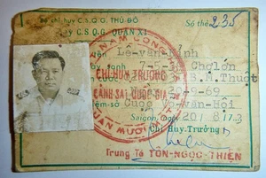 Captain Saigon Police - 1973 ID Card - Headquarters - CSQG - Vietnam War - C.489 - Picture 1 of 2