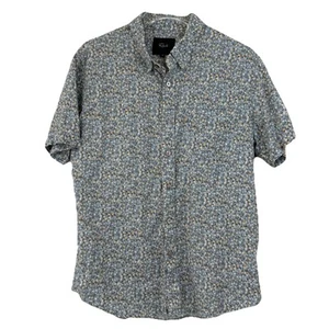 Rails Spring Blossom Linen Button Shirt Men Medium Teal Creamsicle - Picture 1 of 13