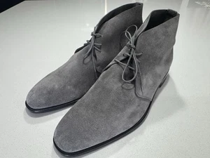 Manolo Blahnik Men’s Berwick Suede Chukka Boots In Grey Size 45 MSRP $975 - Picture 1 of 16