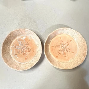 Two Cardinal Inc Hand Painted Sand Dollar Bowls 6 Inch Ocean Nautical Beach - Picture 1 of 11