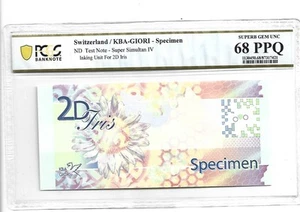 Switzerland/KBA-Giori-Specimen inking unit for 2D Iris PCGS 68 PPQ UNC - Picture 1 of 2